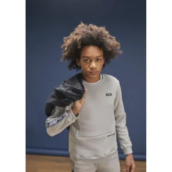 Sweat-shirt garçon, KOBABO gris en coton