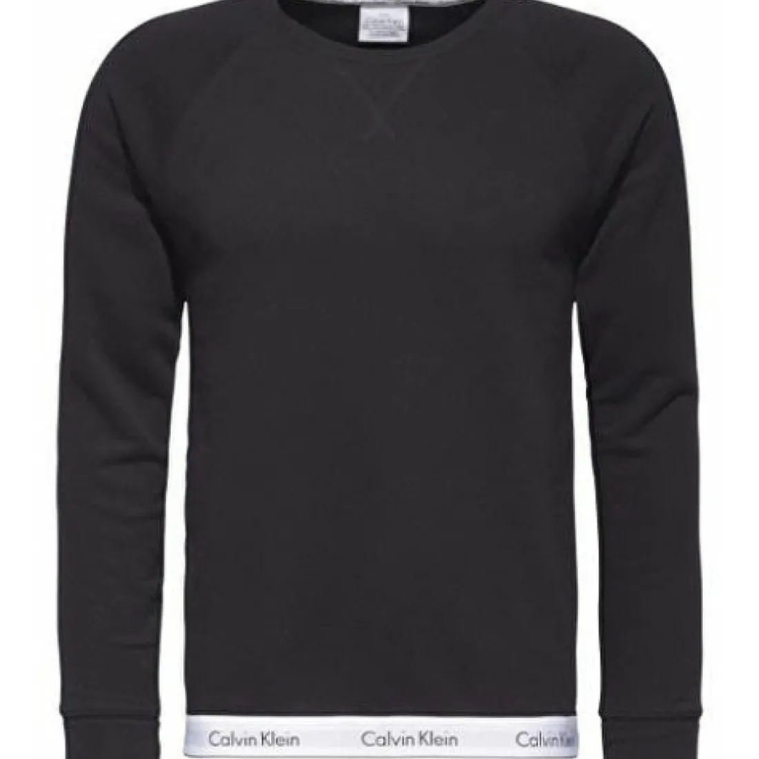Sweatshirt Pyjama Coton Manches Longues - Col Rond Noir gris en tissu
