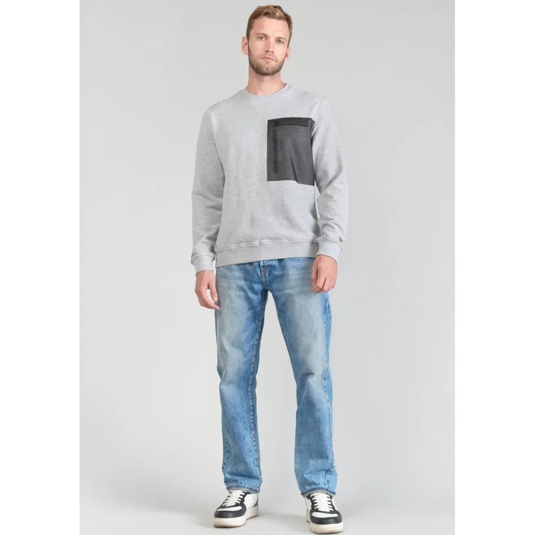 Sweat-Shirt STIPA gris en coton