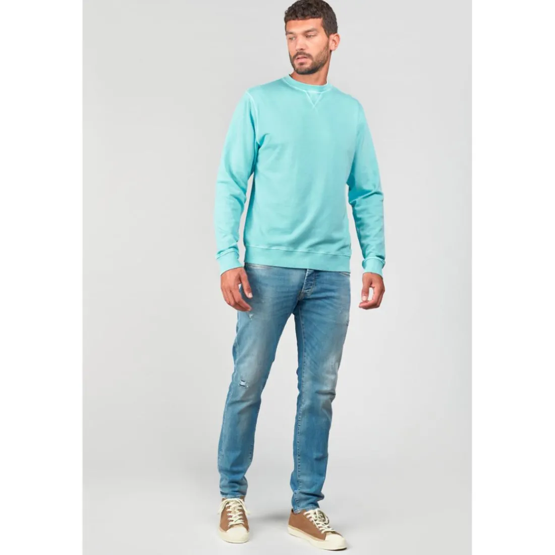 Sweat-Shirt VAREL bleu Ed en coton