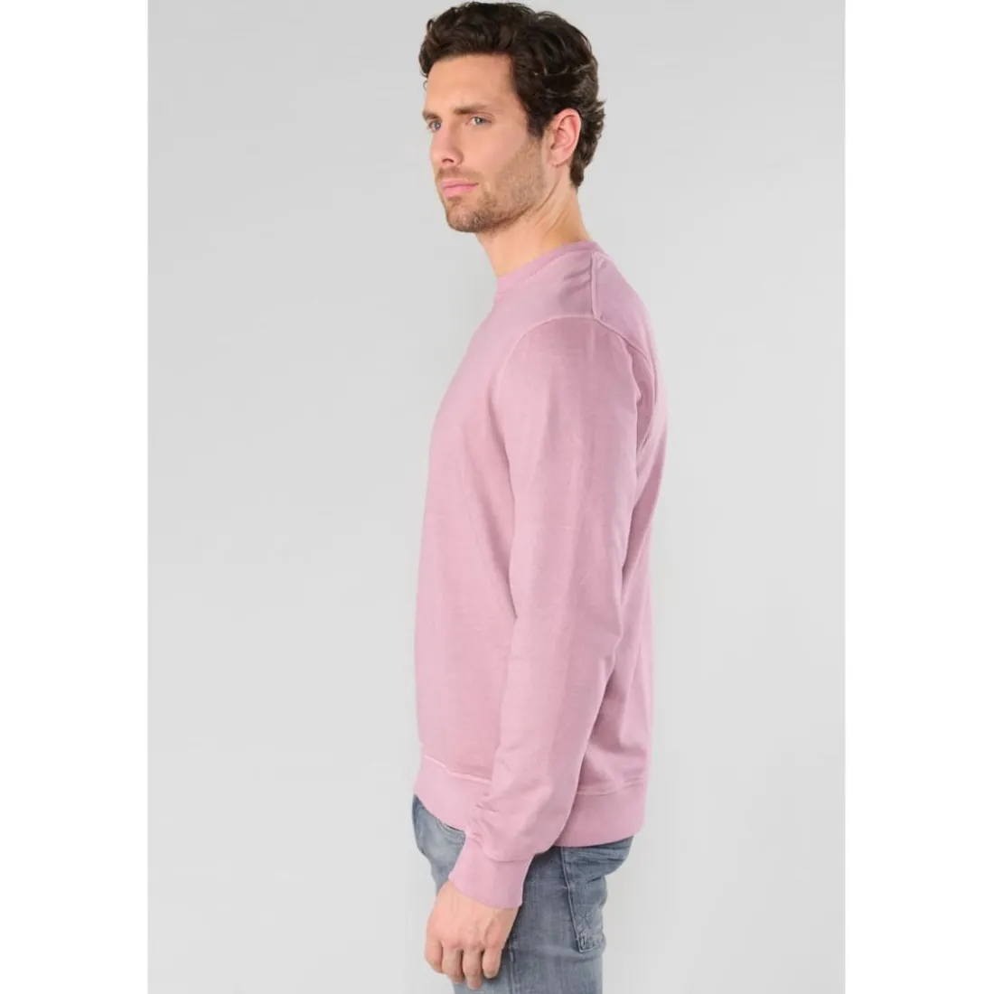 Sweat-Shirt VAREL rose Leo en coton