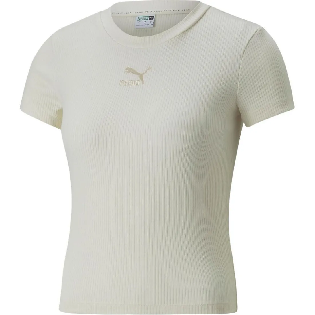 T shirt femme blanc cassé CLASSICS RBD SLM TEE BLACK en coton