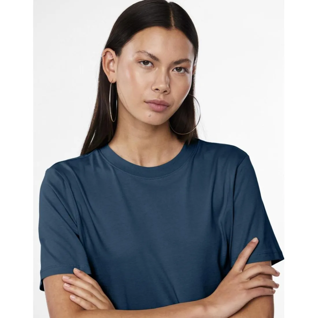 Tee shirt manches courte Ria bleu en coton