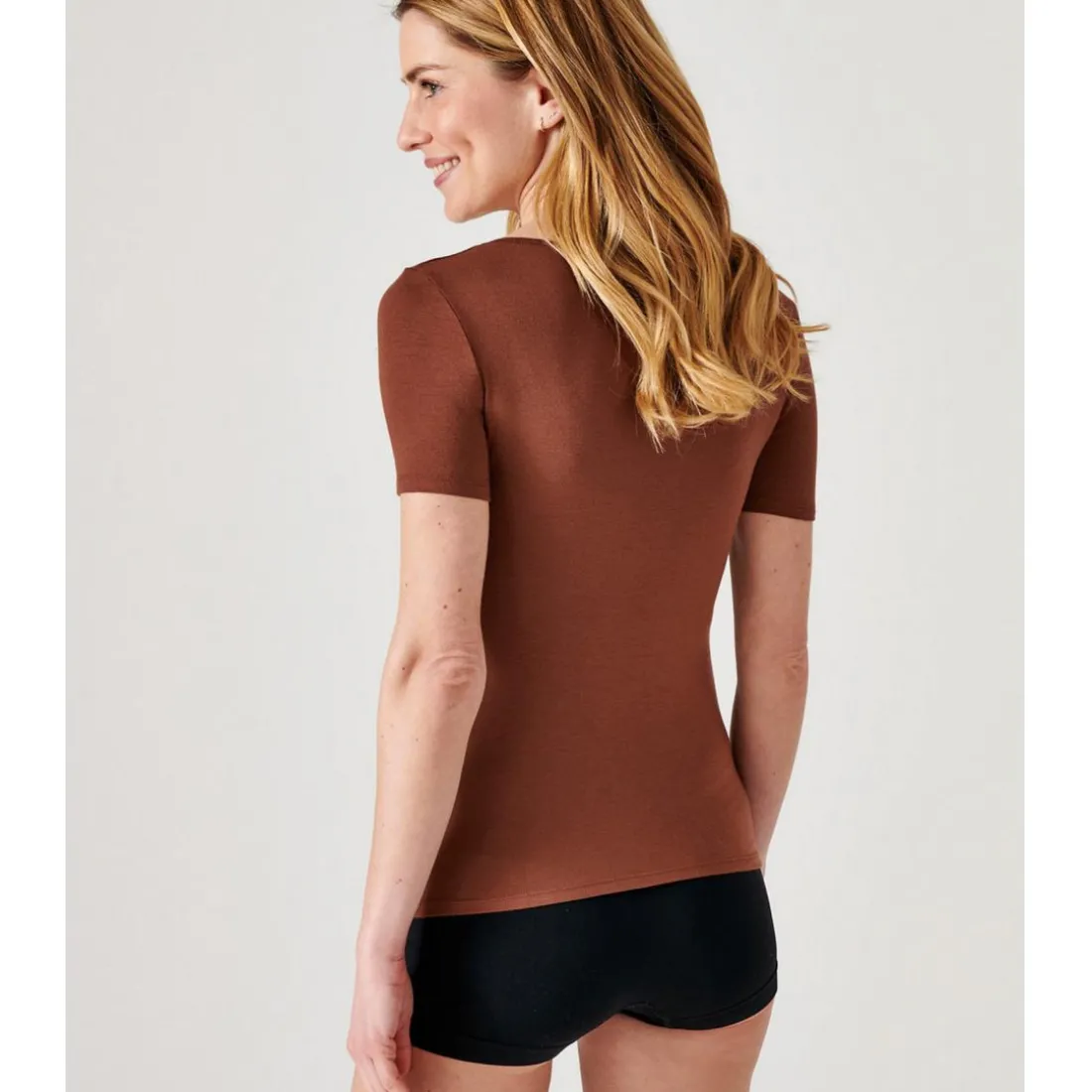 Tee Shirt Manches Courtes Havane Thermolactyl marron