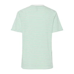Tee shirt manches courtes en coton Ria rayures vertes blanc