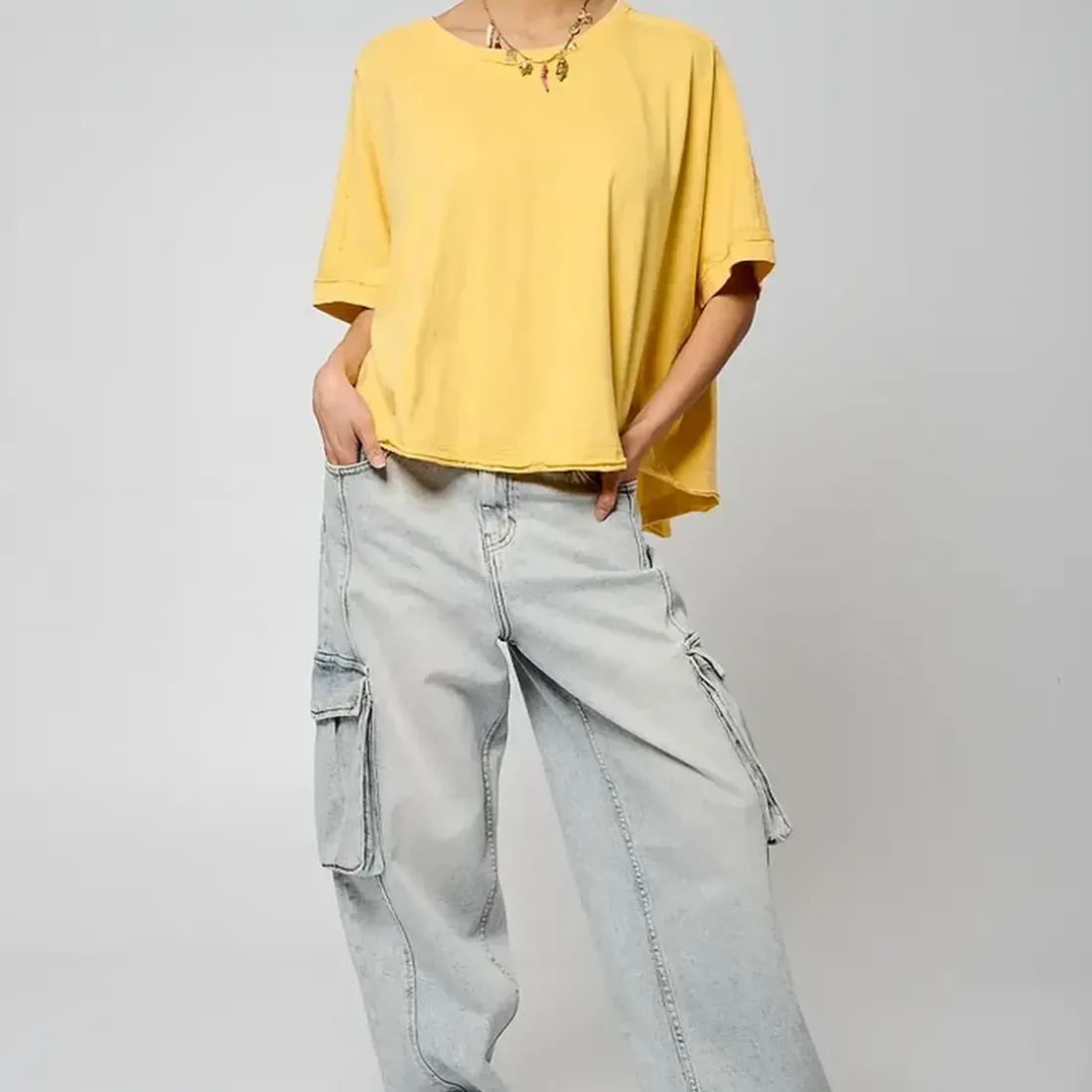Tee Shirt Manches Courtes VISON jaune en coton