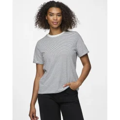 Tee shirt manches courtes à rayures Ria blanc en coton Ode