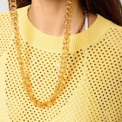 Tee Shirt Manches Longues LEORE jaune en viscose