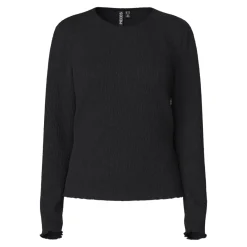 Tee shirt manches longues en viscose Flora noir Sue