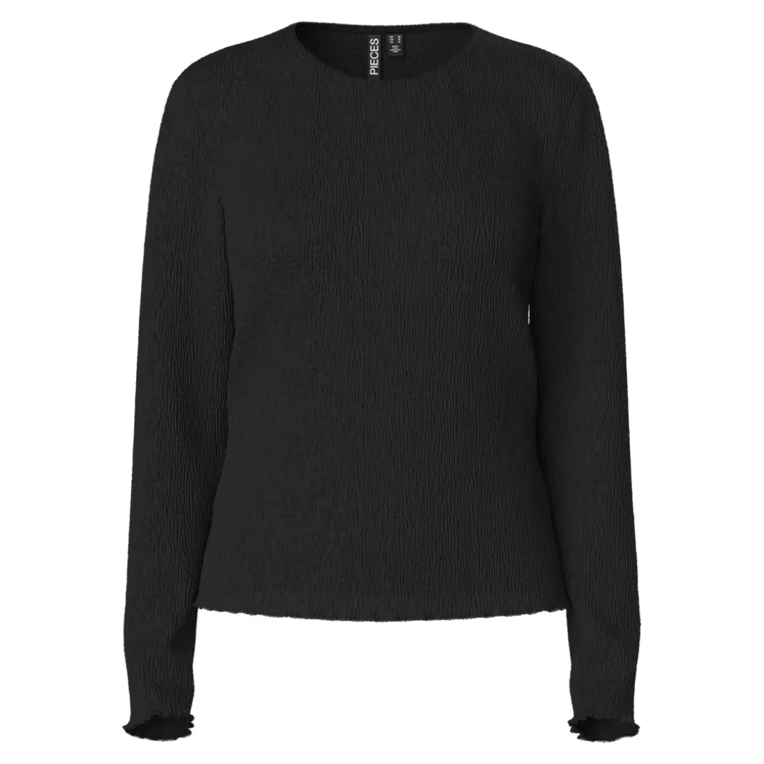 Tee shirt manches longues en viscose Flora noir Sue