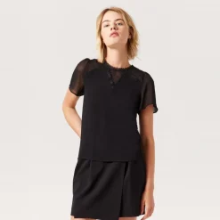 Tee shirt manches papillon noir