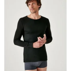 Tee Shirt noir à manches longues pour hommeThermolactyl