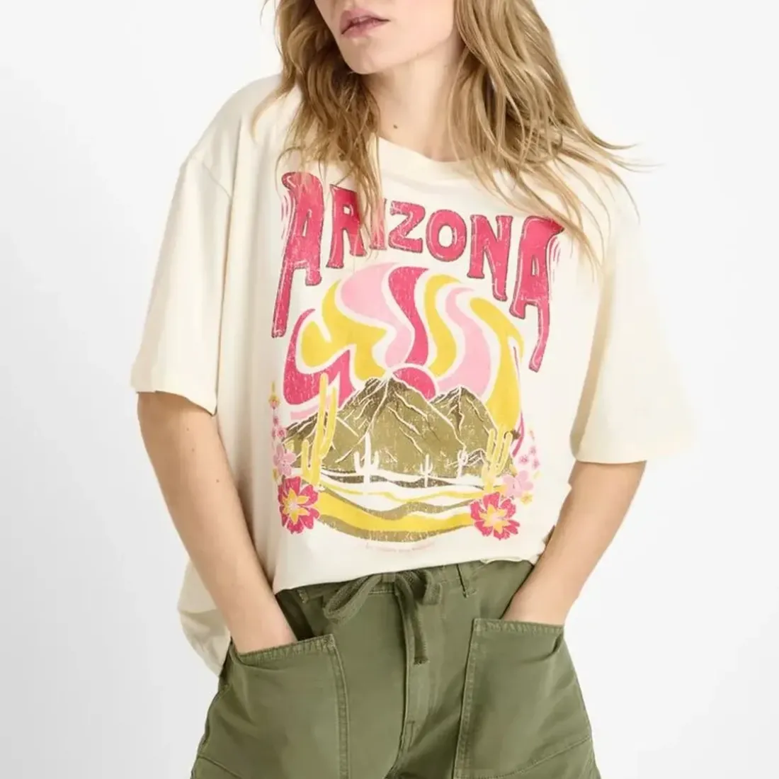 Tee-Shirt à imprimé ANEMA blanc en coton Pey