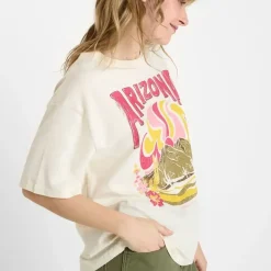 Tee-Shirt à imprimé ANEMA blanc en coton Pey
