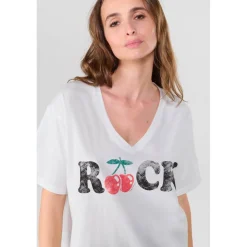 Tee-Shirt AULDI blanc Rose en coton