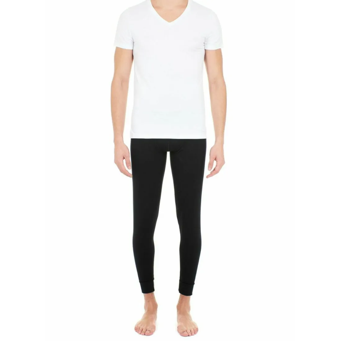 TEE-SHIRT BLANC EN COTON STRETCH COL V PROFOND – SUPREME COTTON