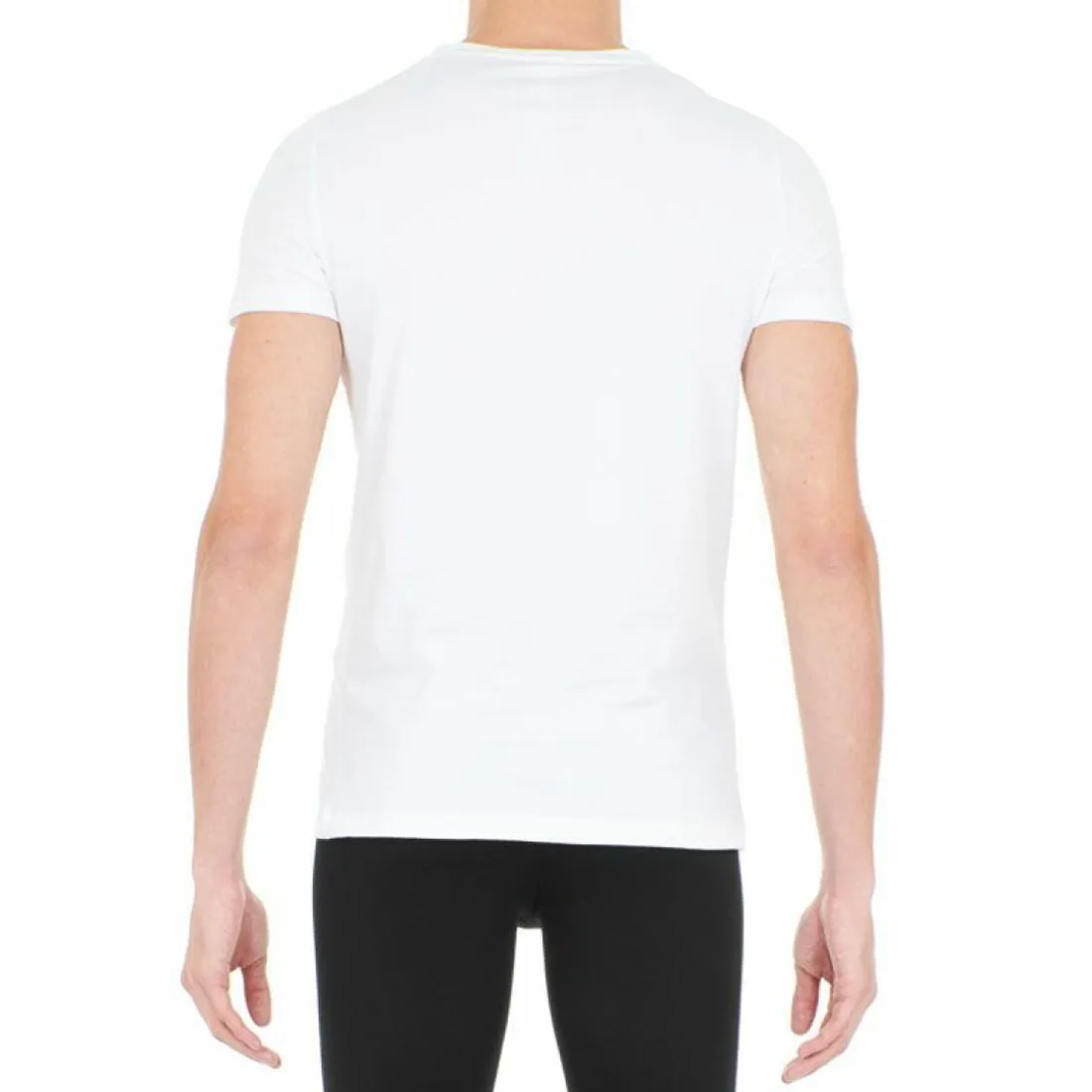 TEE-SHIRT BLANC EN COTON STRETCH COL V PROFOND – SUPREME COTTON