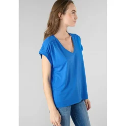 Tee-Shirt DIODIS bleu Eva en tencel