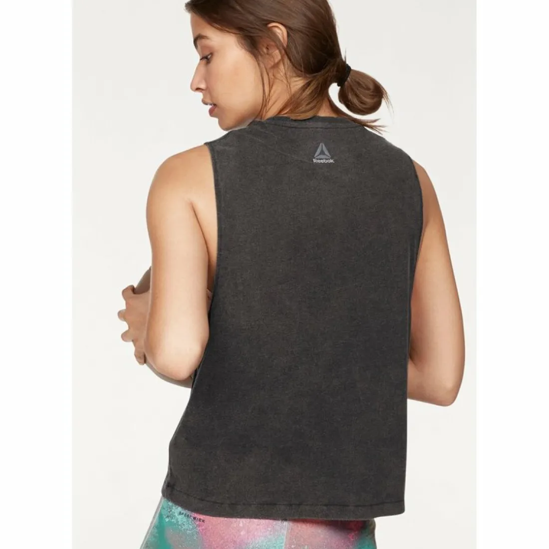 Tee-shirt délavé ample larges emmanchures femme Reebok noir