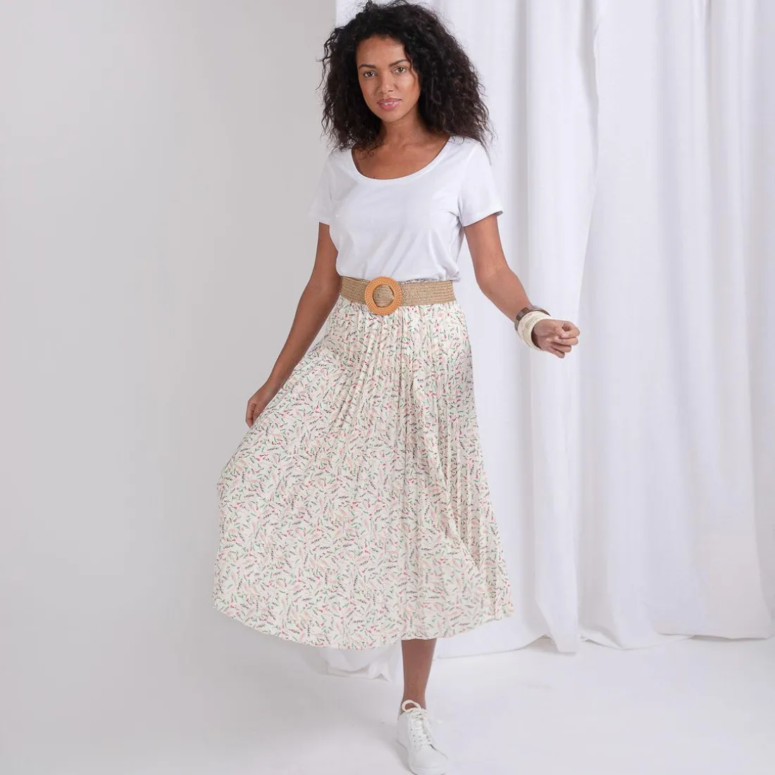 Tee-shirt en coton bio col rond Alfa blanc