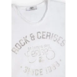 Tee-Shirt fille AIMEGI blanc en coton