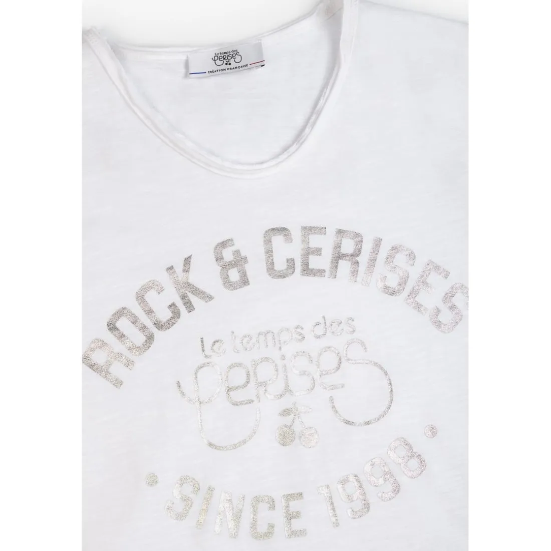 Tee-Shirt fille AIMEGI blanc en coton
