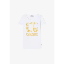 Tee-Shirt fille FLEURIGI blanc Nia en coton