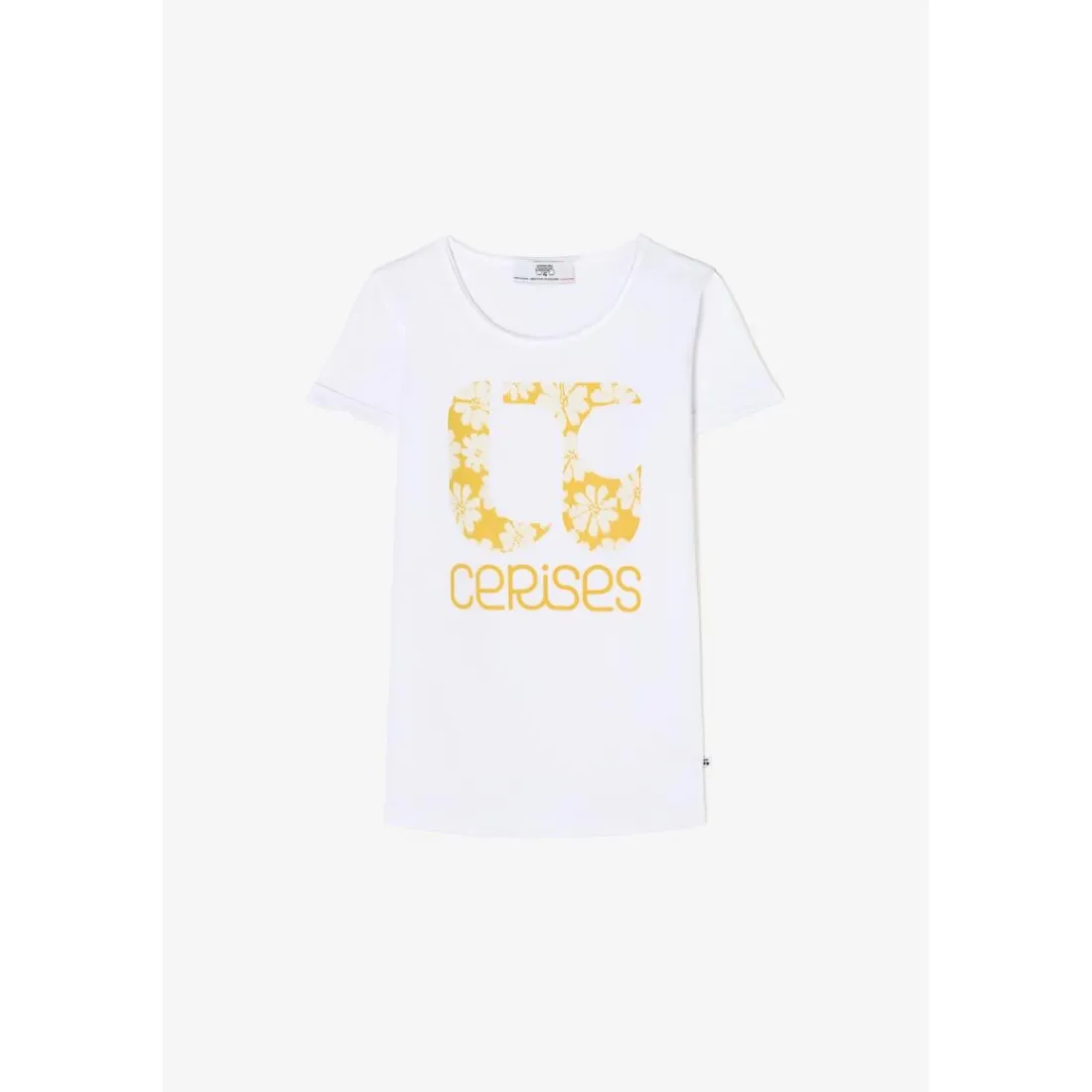 Tee-Shirt fille FLEURIGI blanc Nia en coton
