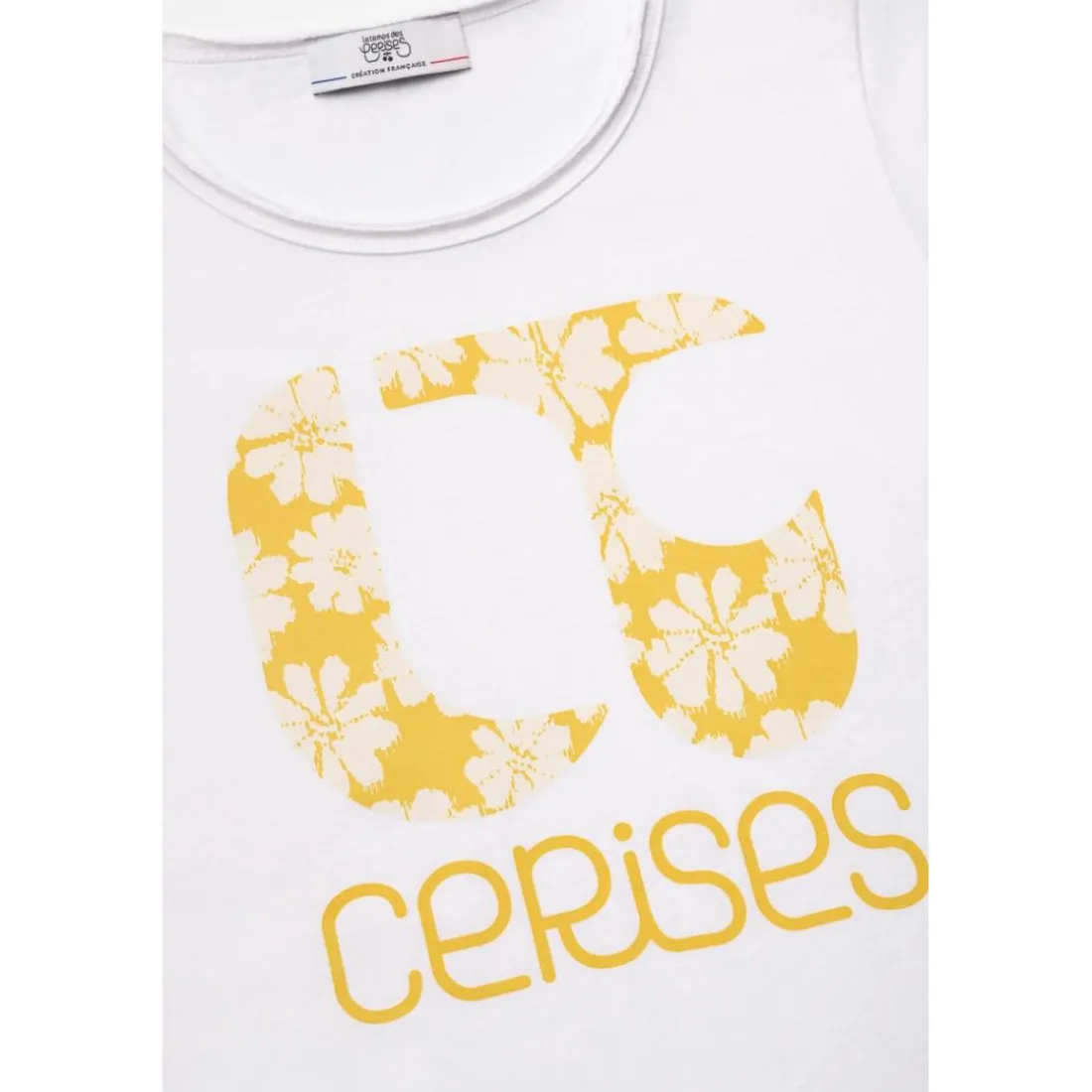 Tee-Shirt fille FLEURIGI blanc Nia en coton