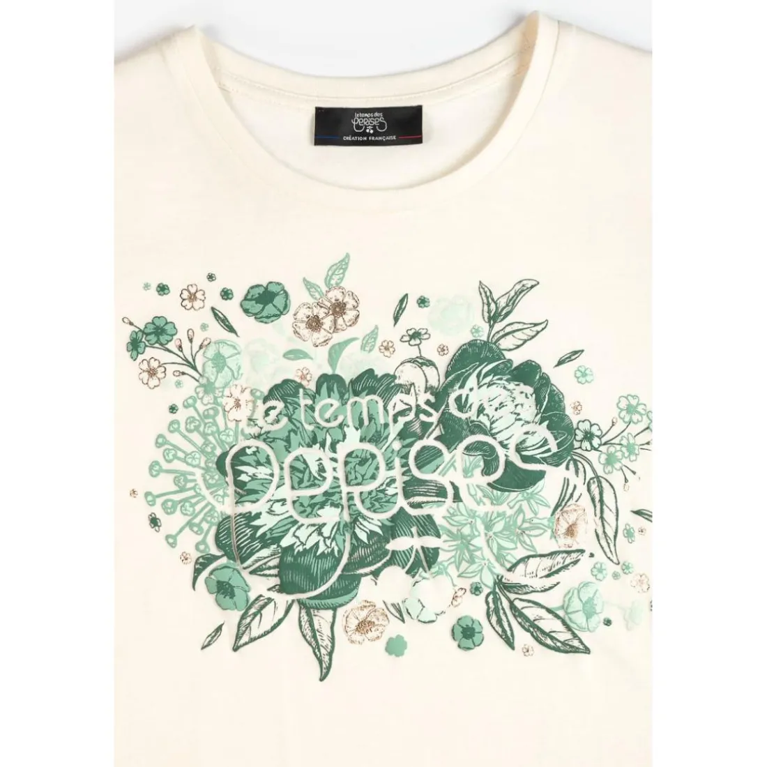 Tee-Shirt fille GRACYGI crème en coton