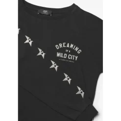 Tee-Shirt fille KALIEGI noir en coton