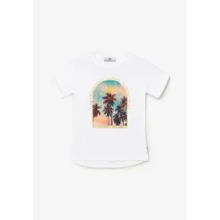 Tee-Shirt fille MISAGI blanc en coton