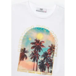 Tee-Shirt fille MISAGI blanc en coton