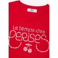 Tee-Shirt fille WANDAGI rouge en coton