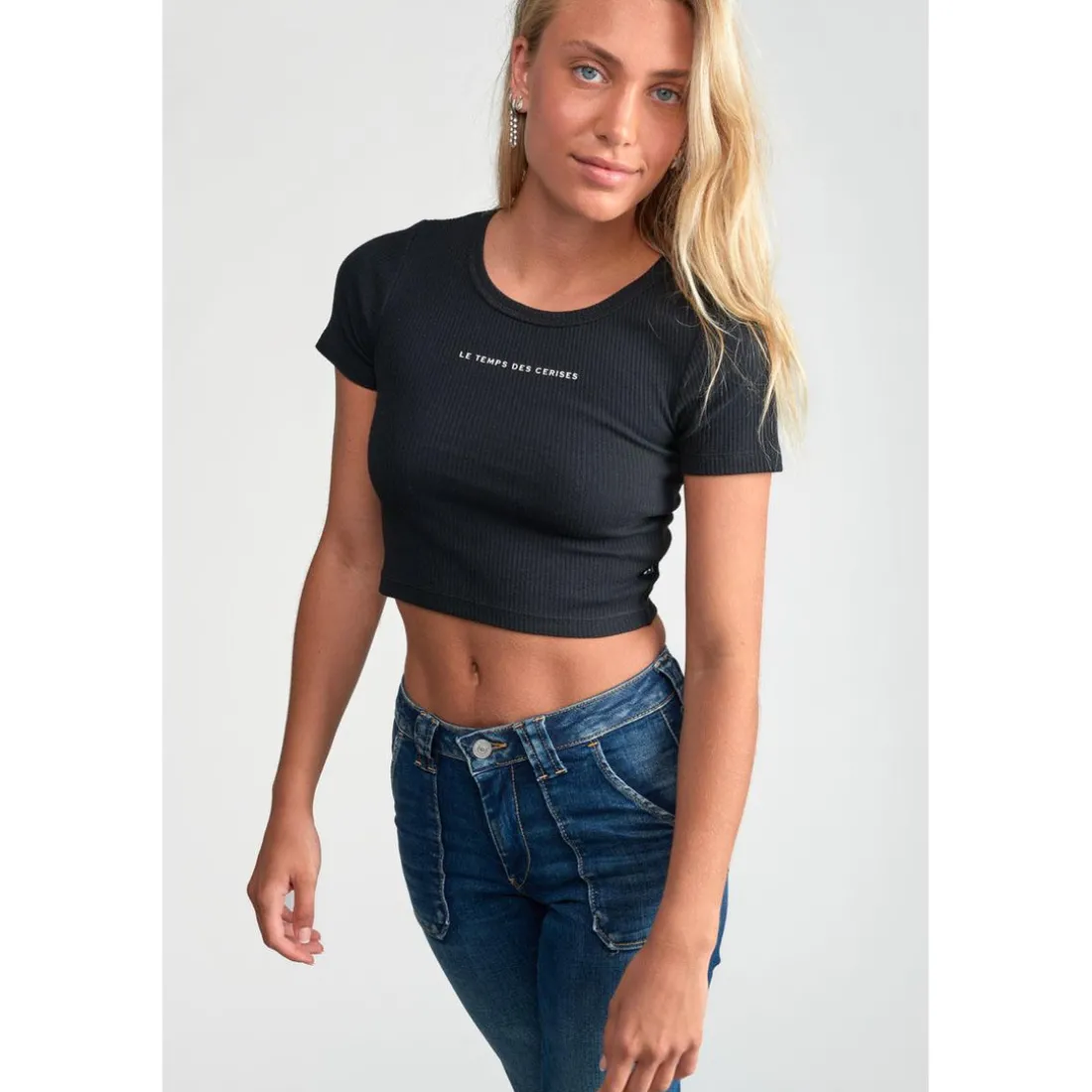 Tee-Shirt fille YUKONGI noir en coton