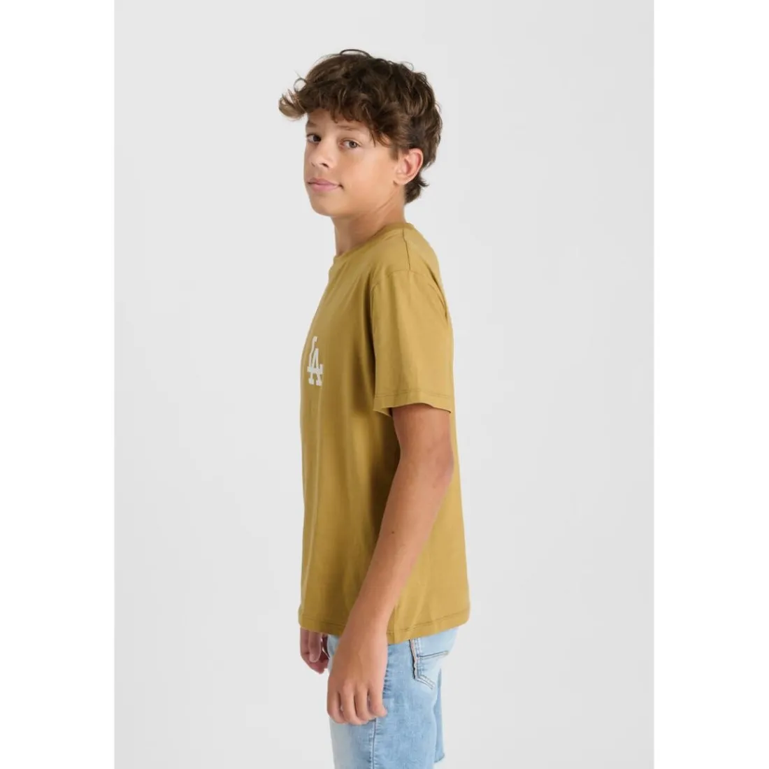Tee-Shirt garcon LOMBO marron en coton Leo
