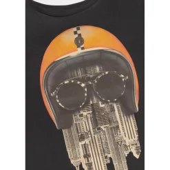 Tee-shirt garçon BACKIBO noir en coton