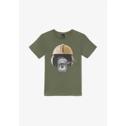 Tee-shirt garçon GASTEBO vert en coton