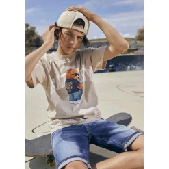 Tee-shirt garçon STENLEYBO beige en coton