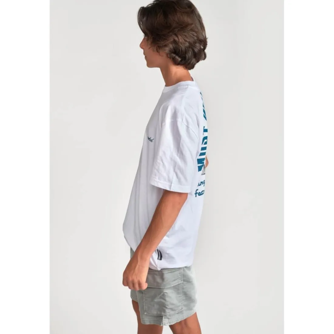 Tee-shirt garçon WUNTHBO blanc en coton