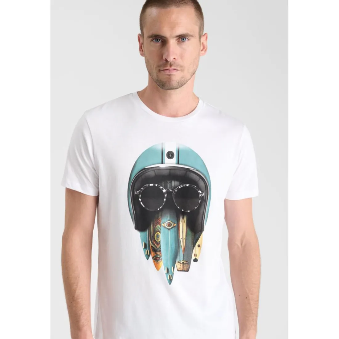 Tee-Shirt imprimé LEPIC blanc en coton Tate