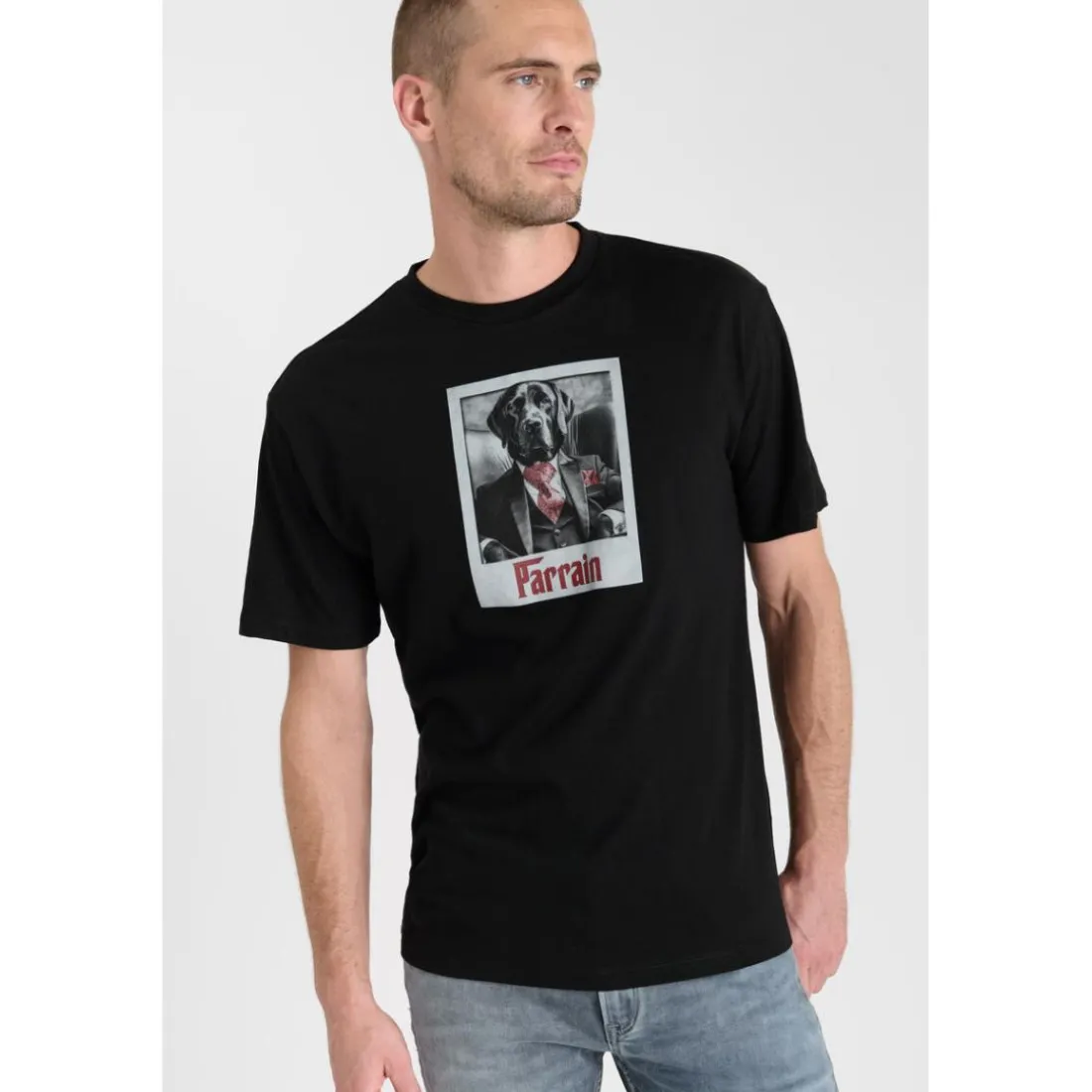 Tee-Shirt imprimé POTIN noir en coton Yale