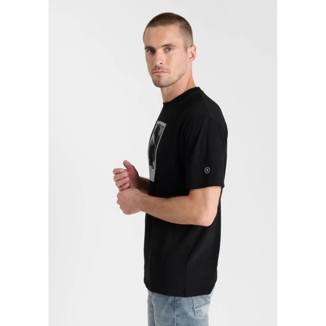 Tee-Shirt imprimé POTIN noir en coton Yale