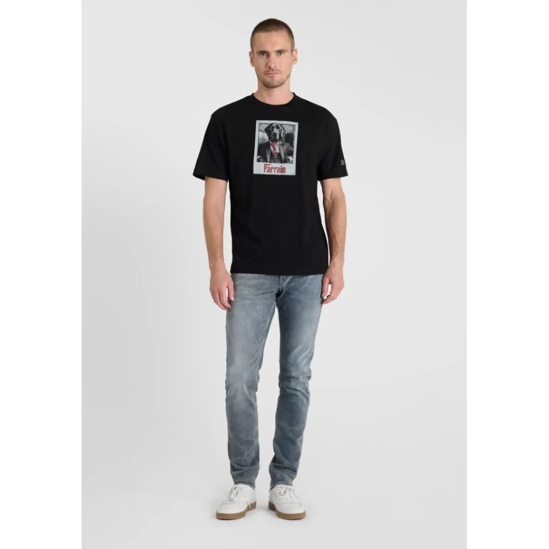 Tee-Shirt imprimé POTIN noir en coton Yale