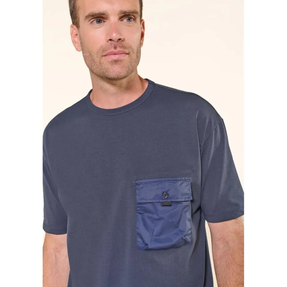 Tee-Shirt LUPAS bleu Karl en coton