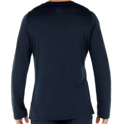 Tee-shirt manche longue marine en viscose