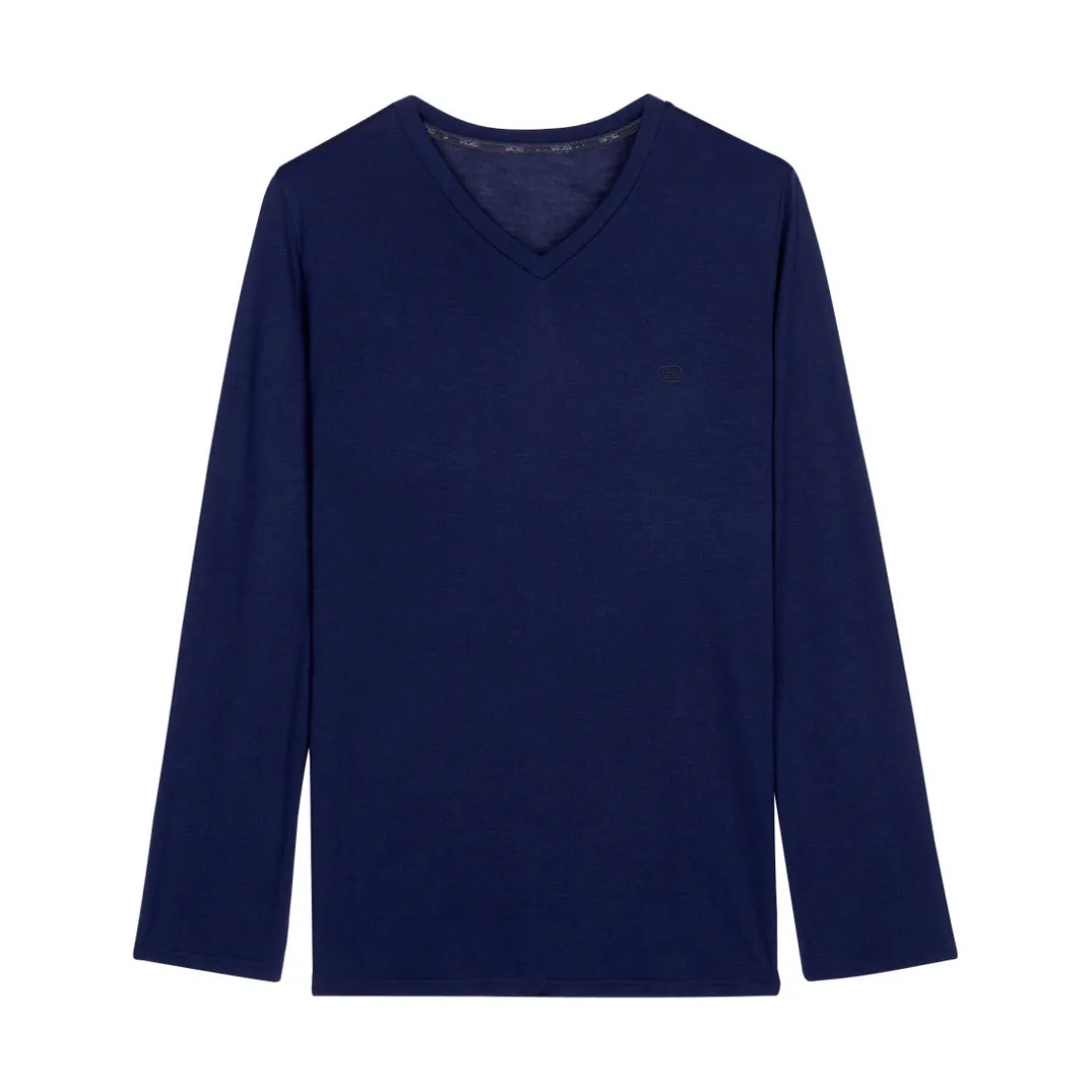 Tee-shirt manche longue marine en viscose