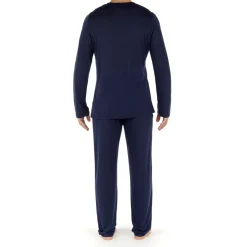 Tee-shirt manche longue marine en viscose