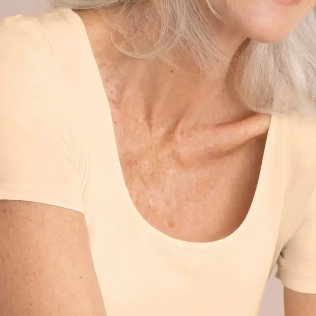 Tee-shirt manches courtes invisible sable en coton