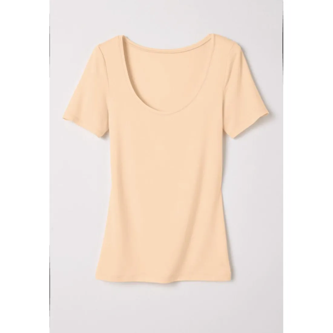 Tee-shirt manches courtes invisible sable en coton